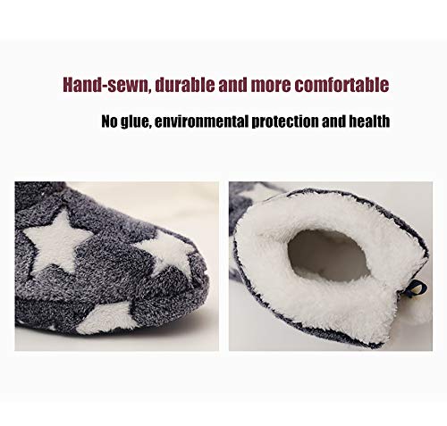 Solaud Slipper Boots for Womens,Winter Warm Plush Lining House Shoes Booty Slippers With Pom Poms, Booties Slippers for Women Indoor3