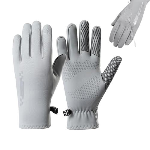 Sionhiuo Guantes de ciclismo impermeables, guantes gruesos para pantalla táctil, resistentes al viento, antideslizantes, ligeros, guantes térmicos para pantalla táctil para hombres y mujeres