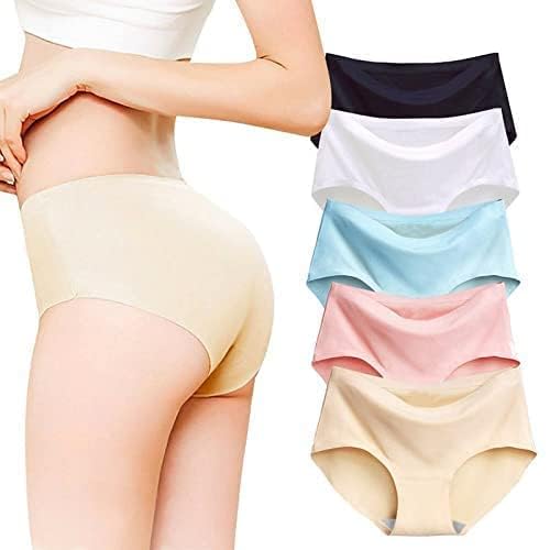 LOURYN KOULYN® Women/Girls ice Silk Invisible Seamless Panty,Mid Rise No Show Laser Cut Hipster Panties,Smooth Stretch Women Hipster Panties for Women Daily Use (2 pcs)-Rendom Color-picture-21