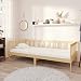 vidaXL Sofá Cama con Colchón Salón Sala de Estar Invitado Pijamada Ocasional Dormitorio Habitación Mobiliario 90x200 cm Madera de Pino Maciza