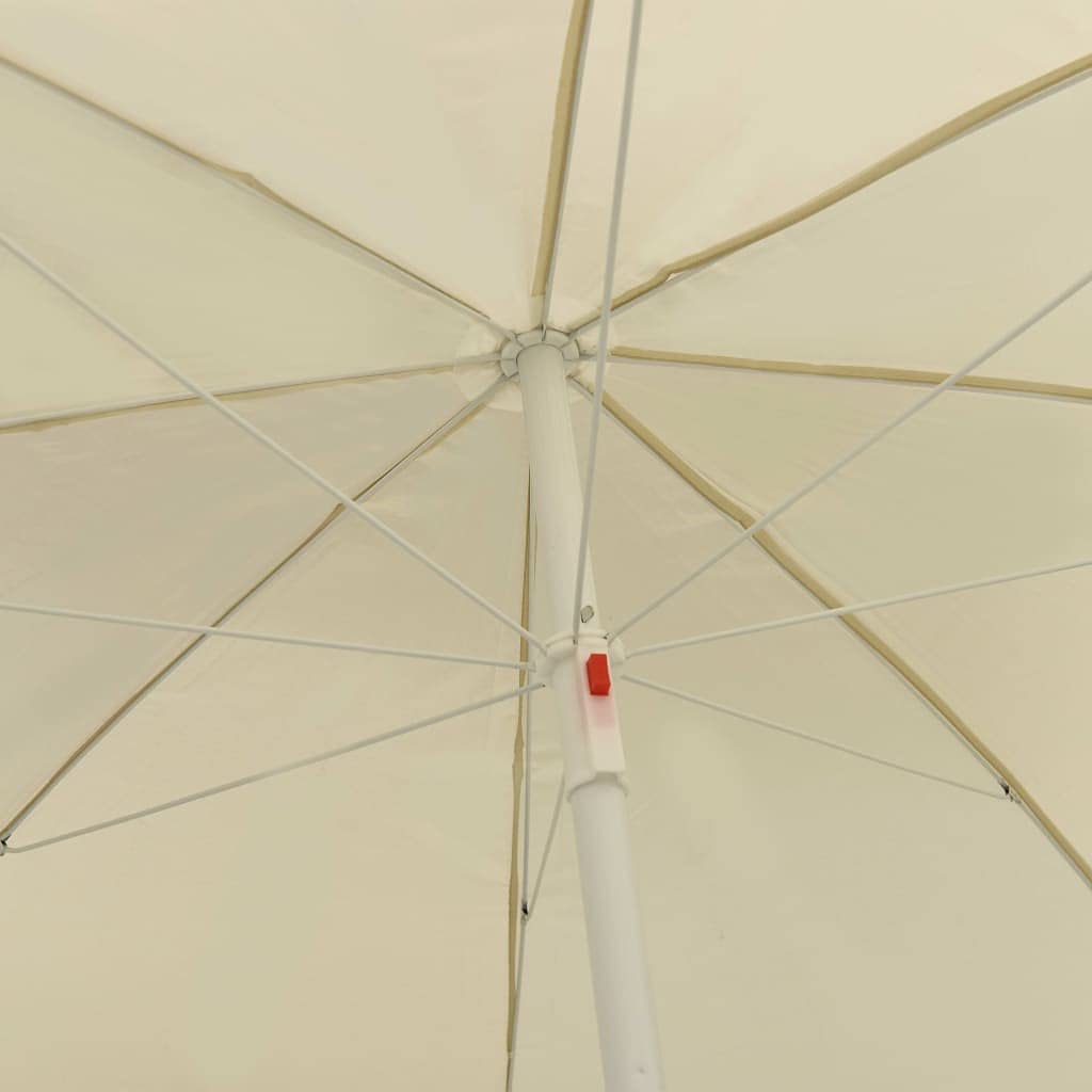Strandschirm Sandgelb 240 cm Garten Sonnenschirm mit Kippmechanismus für flexiblen Sonnenschutz
