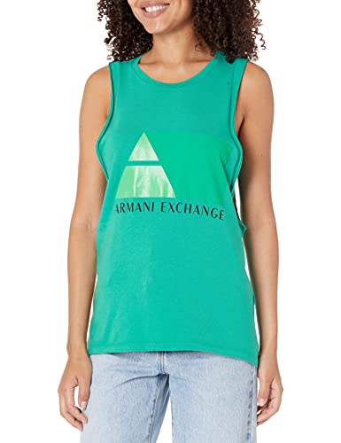 Armani Exchange Débardeur avec Manches Logo et découpes au Niveau des Muscles T-Shirt, Oxygen, S Femme