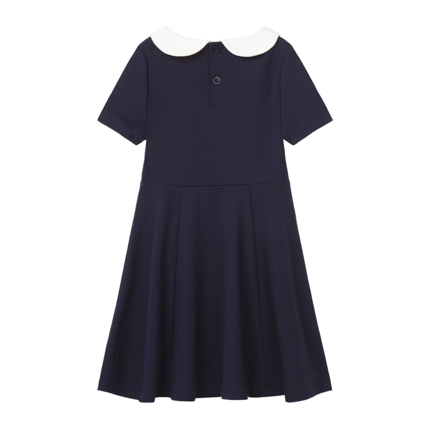 Mud Kingdom Vestido con cuello Peter Pan para niñas, uniforme de regreso a clases