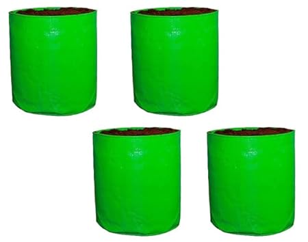 GROWTOP HDPE Terrace/Kitchen Gardening Round Shape Grow Bags - 9INCH  9INCH (Pack of 4)