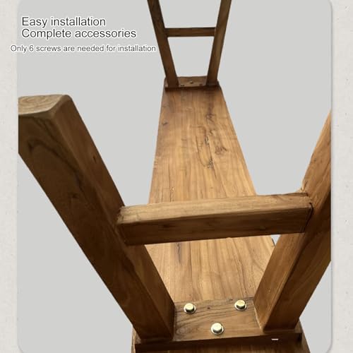 Banc de ferme en bois massif rustique pour entrée et salon - 5