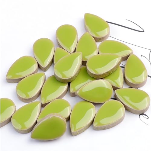 Azulejos de mosaico de cerámica de gotas de lluvia de 500 g para manualidades, decoración del hogar, 0.47 x 0.75 pulgadas, kits de azulejos de mosaico para manualidades, platos, macetas, jarrones,