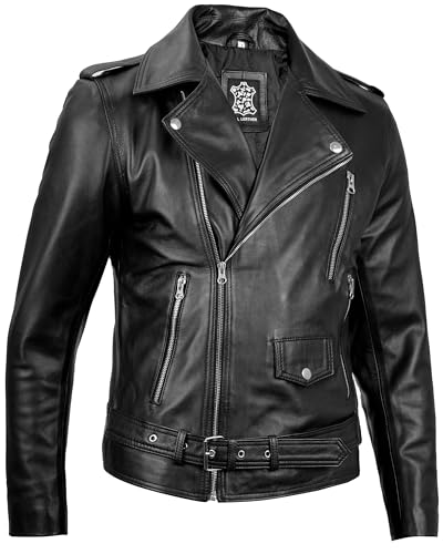 Decrum Mens Leather Jacket - Real Lambskin Motorcycle Style Casual Leather Jackets for Men3