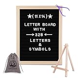 USPHAROS Black Felt Letter Board 11x14 Inches with Stand.Changeable Letter Boards Include 328 Precut...