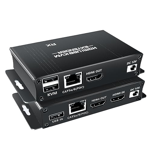 BolAAzuL Kit extensor KVM USB HDMI, extensor USB KVM HDMI 1080P