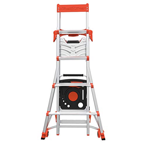 Little Giant Ladders, Select Step with AirDeck Accessory, 5-8 foot, Stepladder, Aluminum, Type 1A, 300 lbs weight rating, (15125-001)