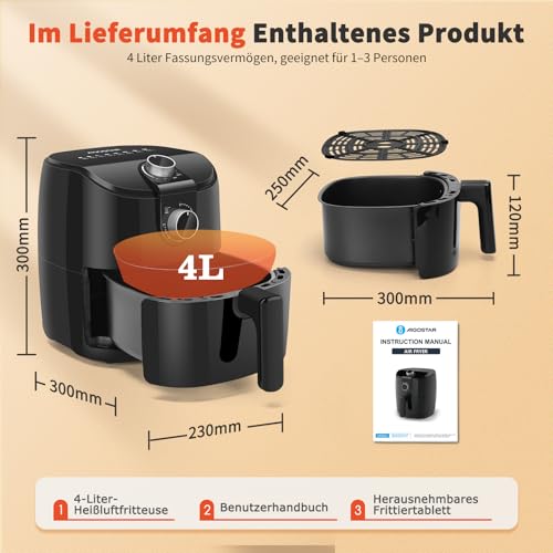 Aigostar Heißluftfritteuse 4L Airfryer 1500W – Ansicht 8