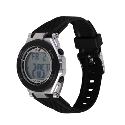 Image of Zoop Digital Watch with Silver Case, Digital Dial & Black Strap for Boys Kids, from House of Titan - 16047PP03