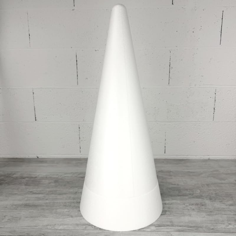 Artif Cône en Polystyrène en 2 Parties, Hauteur 70 cm, Diamètre de Base 31 cm, Présentoir à Macarons et Choux