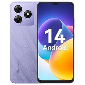 Blackview Android 14 Wave 8C Teléfono Móvil 6+64GB/2TB, 6.56″ HD+ IPS, 10W Cargador ápido,Smartphone 13MP+8MP/4G Dual SIM/Octa-Core/Face ID/OTG/GPS/Funda de Móvil/3 Años de Garantía Móviles 2024