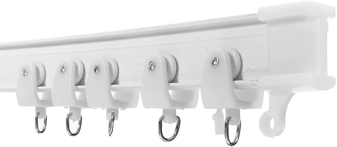 SinseD Curtain Rail Track,Curtain Track 4.5m Curtain Track Curtain Rail Flexible Ceiling MountedStraight Slide Windows Balcony Plastic Bendable Home Window Decor (Color : 4.5m Side Clamping)