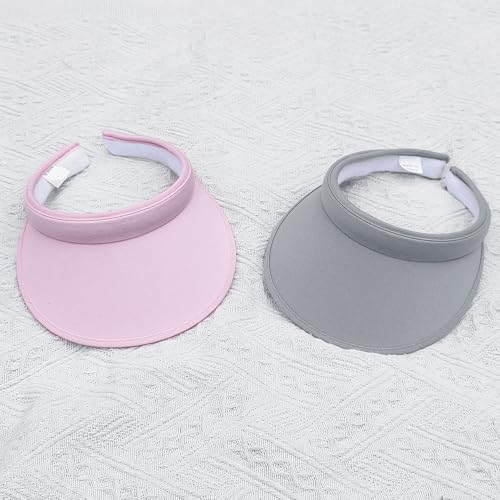 Image of 2 Pack Sun Visor Hats Women Men Clip On Wide Brim Visors Hat Outdoor Sports Golf Beach Travel Tennis Caps