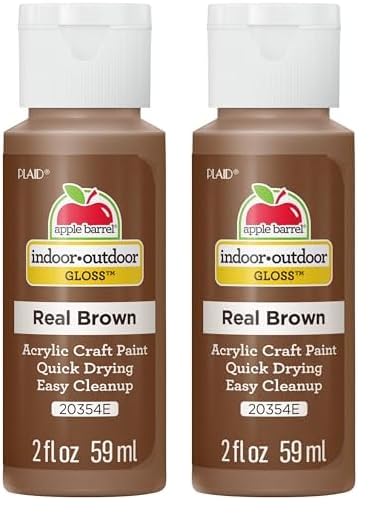 Apple Barrel Pintura acrílica brillante en varios colores (2 onzas), 20354 marrón real (paquete de 2)