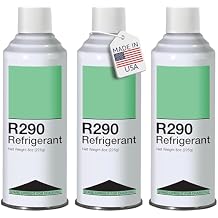 Leak Saver R290 Refrigerant 3-Pack - 8oz Upright Charging Self Sealing Can - Can Stand Upright While Charging - Made In The USA Adapter Not Included