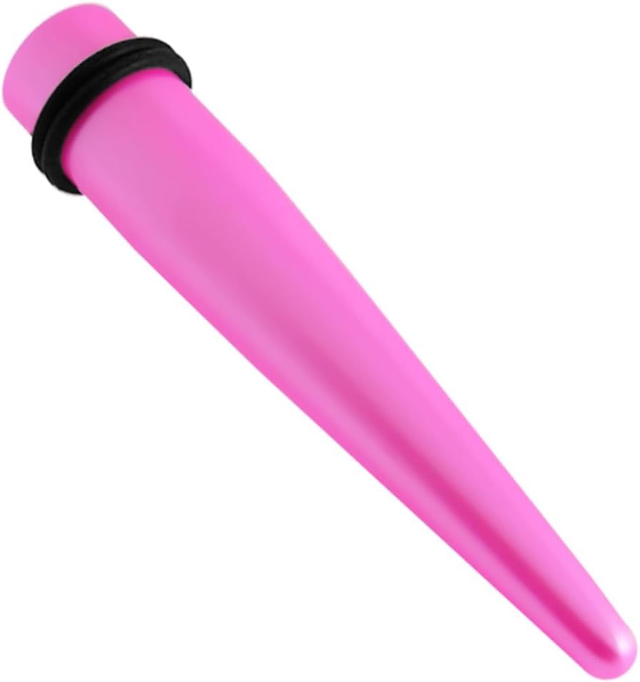 Pink Pearl UV Acrylic Straight Tapers - Expander - Stretching - Gauge Ear Plug Body Piercing Jewelry