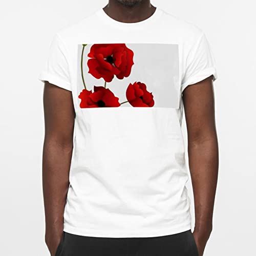 T-shirt coquelicot 100% coton col rond de qualité supérieure