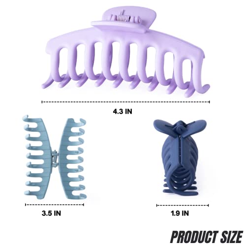 12 Pack Big Hair Claw Clips For Women, Matte Large Strong Hold Jaw Clip, Hair Clips Barrettes For Long Thin And Thick Hair, Hair Claws Banana Clips For Women Styling Accessories, Ideal Gifts For Women #TOP4