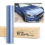 4'x8' (10cmx20cm) Sample Matte Metallic Satin Pearl Frosted Blue Vinyl Wrap Sticker Sheet Film DIY Car Auto Vehicle Mottorcycle Decal Air Release Bubble Free Self Adhesive Peel and Stick