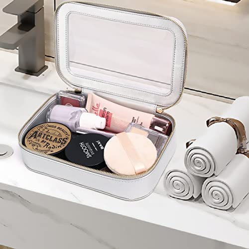 Duolan Clear Makeup Bag Travel Makeup Bag Transparent Cosmetic Case Clear Travel Toiletry Bag For Women (A/Pink-1,M) #TOP3