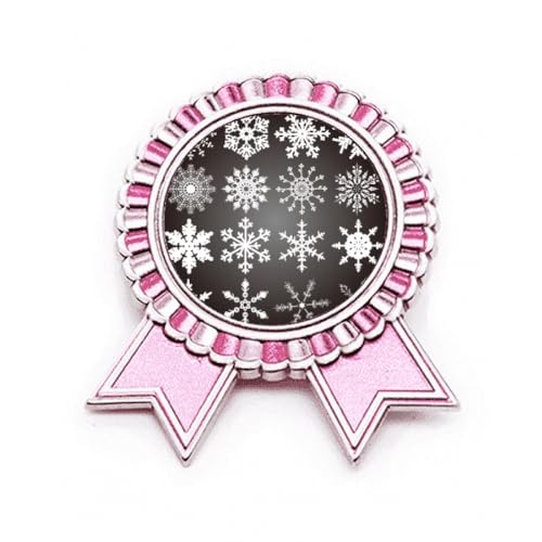 Broche rose flocon de neige Merry mas en métal à offrir pour Noël