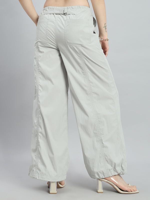 Image of GO COLORS Mostlysane Collection Cotton Parachute Pant for Women | Breathable, Mid Rise, 4 Pockets