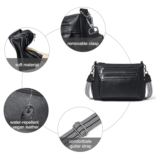 Image of Bluome Crossbody Purses for Women, Medium Large Faux Leather Crossbody Bags Lightweight Sling Bag Shoulder Handbags