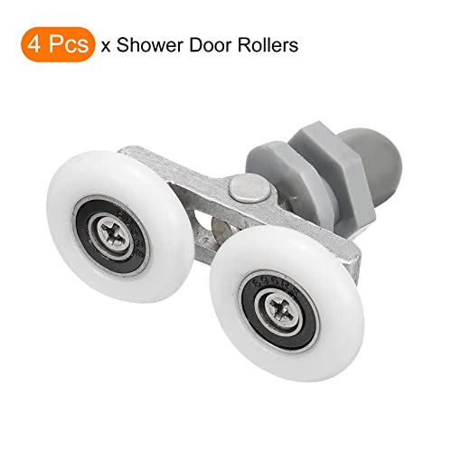 uxcell Shower Door Rollers, Shower Twin Roller with 27mm Diameter, Glass Door Roller Replacement Parts, Pack of 4 by uxcell - Image 3