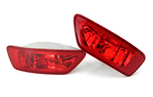 Ijdmtoy Complete Led Rear Fog Light Kit Compatible With Jeep 2011-21 Grand Cherokee Wk2, Compass & Dodge Journey, Includes Brilliant Red Led Bulbs, Red Lens Foglamp Assemblies & Wiring Harnesses #TOP1