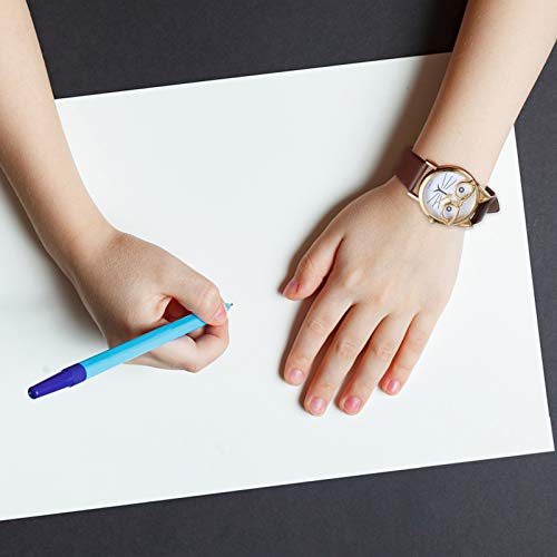 ULTECHNOVO Gato Crianças Assistir Desenho Animado Couro de Metal Impermeável para Crianças Relógio d