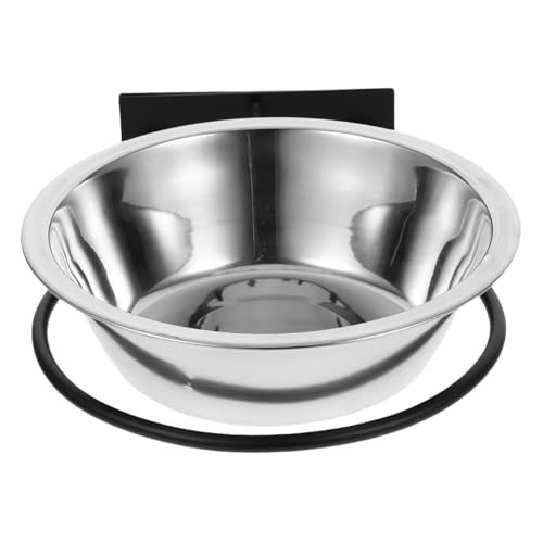 Sosoport Wall-Mounted Bowls Elevated Dog Cat Feeder Stainless Steel Space-efficient Pet Feeding Station