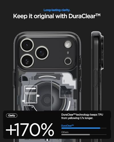 Image of Spigen Ultra Hybrid MagFit Back Cover Case Compatible with iPhone 17 Pro Max (TPU + Poly Carbonate | Zero One Black)