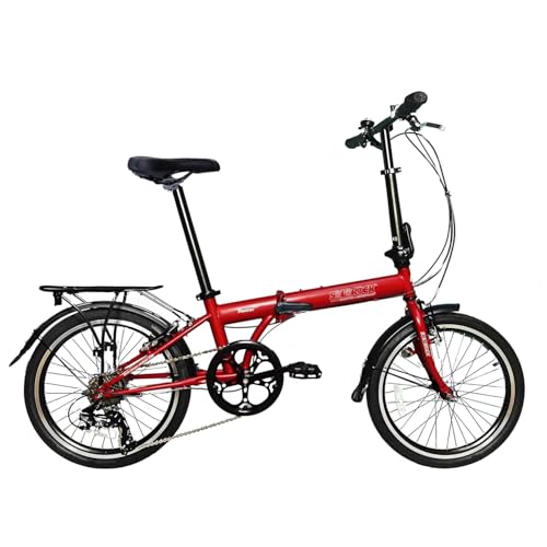 Hunter Model - SOLOROCK 20" 7 Speed Steel Folding Bike (Matt Red)
