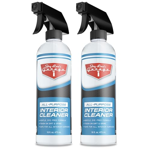 Jay Leno's Garage All Purpose Interior Cleaner Spray for Cars Trucks SUVs and Motorcycles Cleans Leather Vinyl Plastic Wood Grain and Screens Protects with UV Inhibitors 16 oz (16 oz (Pack of 2))