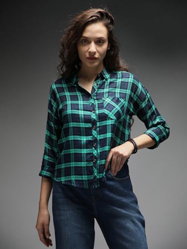 Image of HIGH STAR Women's HSWSHW23701 C4 Spread Collar Regular Fit Shirt