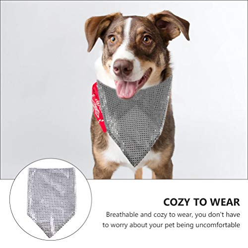 Balacoo 2Pcs Glitter Triângulo Bandana Do Cão Pet Triângulo Brilhante Lantejoula Bibs Lenço Lenço Ga