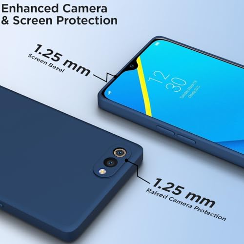Image of Outlouders Back Cover for Realme C2 | Camera Protection | Durable Soft Matte Silicone Bumper Case (Blue)