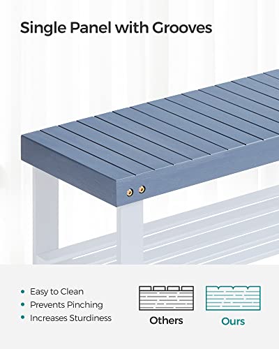 Songmics Shoe Rack Bench, 3-Tier Bamboo Shoe Storage Organizer, Entryway Bench, Holds Up To 286 Lb, For Entryway Bathroom Bedroom, Gray Ulbs04Gy #TOP4