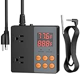 BN-LINK Smart WiFi Digital Temperature Controller Heating Cooling, Works with Alexa and Google Home. For Reptiles Aquarium Carboy Homebrew Breeding Fermenter Seed Germination °C/°F -40-176°F 15A/1875W