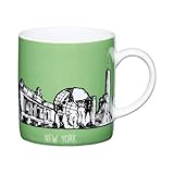 tazas new york Capacidad: 80 ml. Kitchen Craft New York Taza de café de porcelana, color verde