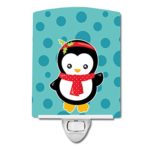 Lámpara de noche de cerámica Navidad Pingüino multicolor 6x4x3