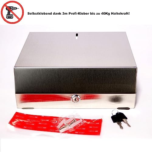 REBMANN Dispensador Servilletas de Papel Autoadhesivo Pared (3 m, con pegamento potente, 250-400 hojas, acero inoxidable)