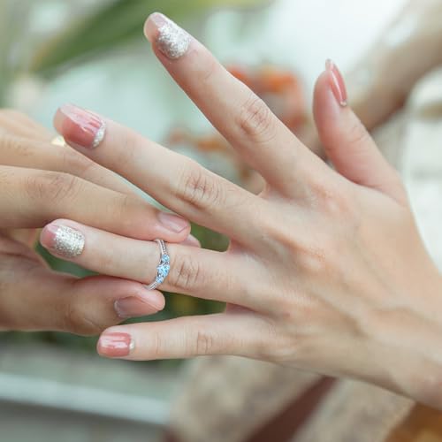 Engagement Wedding Band Ring 925 Sterling Silver Eternity Ring Birthstone Stackable Rings for Women Size 5-104