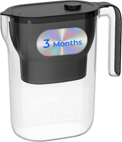 Waterdrop PT-05BL-L Water Filter Jug, 3 Months, 2.5L, NSF Certified, Black