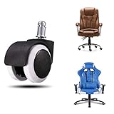 MASUNN 5Pcs 2 Pouces Universal Office Home Chair Caoutchouc Roulettes Roues...