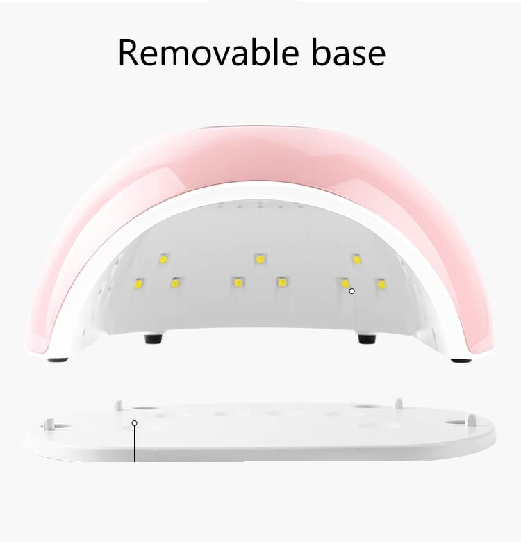 FAXIOAWA Lampada per Unghie UV LED, Luce per Unghie Gel per Smalto per Unghie 72W Essiccatore UV con 4 Timer (Colore : Rosa)