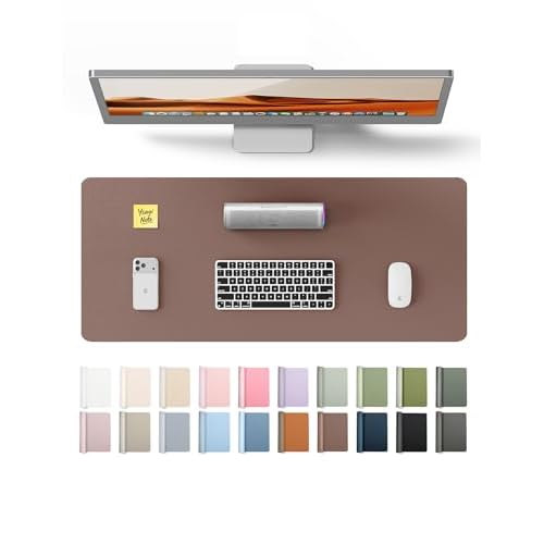 YSAGi Leather Desk Protector, Office Mat, Large Mouse Mat, Non-Slip PU Leather Blotter, Laptop Pad, Waterproof Writing Pad for Office and Home (Chocol